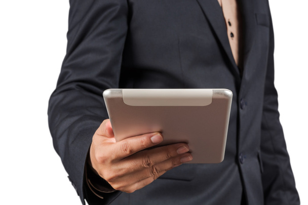 Closeup of a Businessman with a tablet computer. - Zdjęcie, obraz