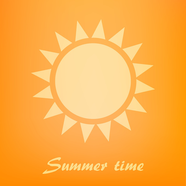 Hermoso fondo naranja con el icono del sol
. - Vector, Imagen