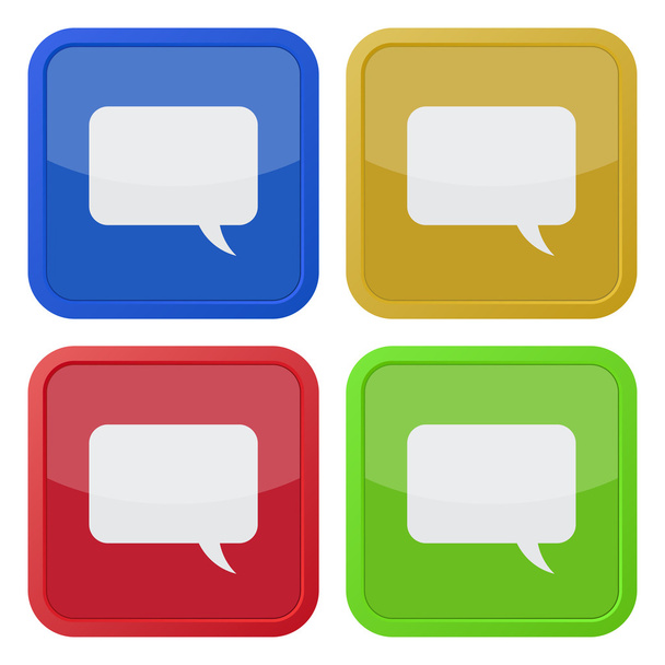 set of four square icons with speech bubbles - Vektor, obrázek