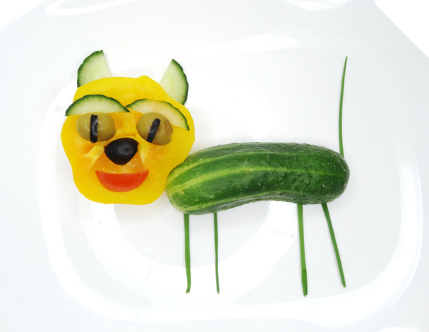 creative funny vegetable snack with cucumber - Photo, Image