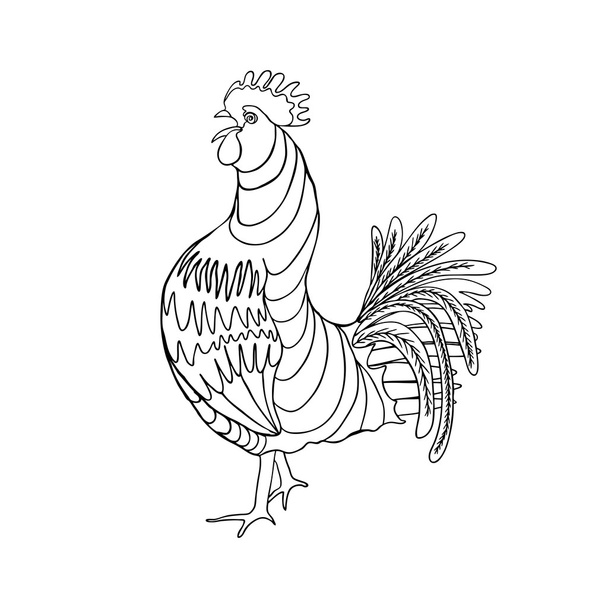 Image of a hand drawing cock   - Vecteur, image