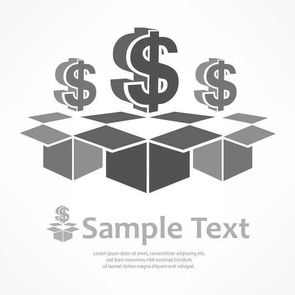 Dollar signs in boxes - Vector, Image