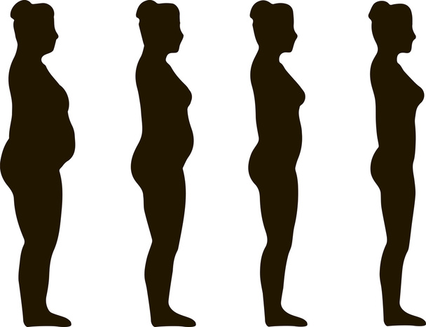 Kobieta utrata masy ciała - Wektor, obraz