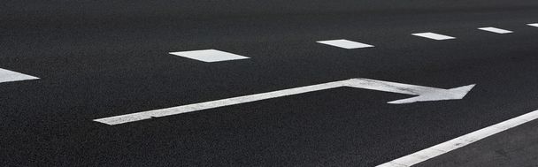 White arrow on the asphalt - Photo, Image