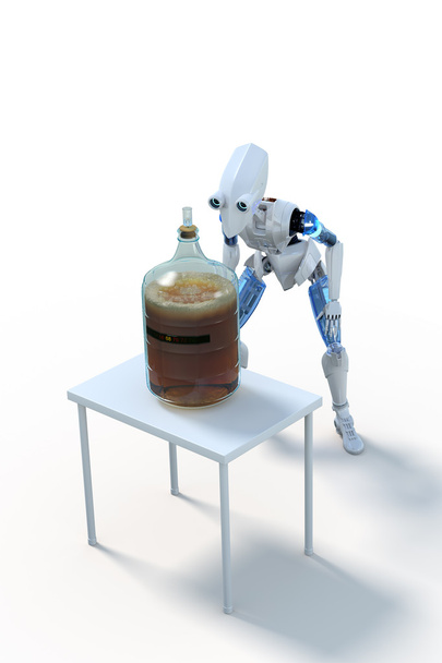 Robot Brewing Beer: Fermentation
 - Фото, изображение