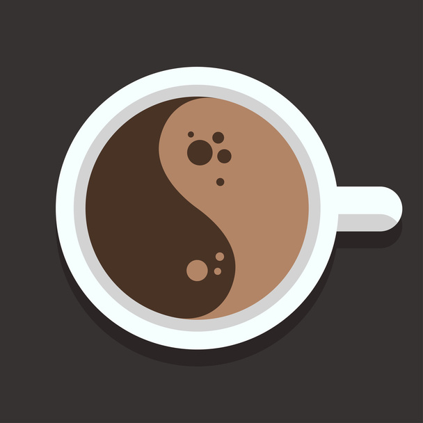 Yin Yang coffee - Vector, afbeelding