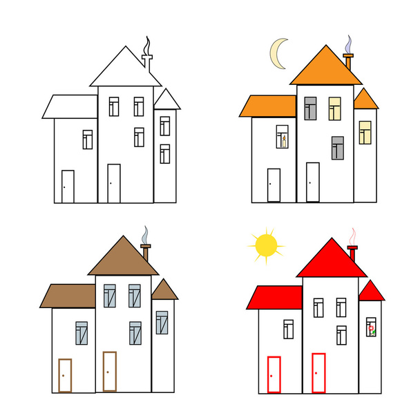 Suburban homes icon. Easy to change colors. - Vector, Image