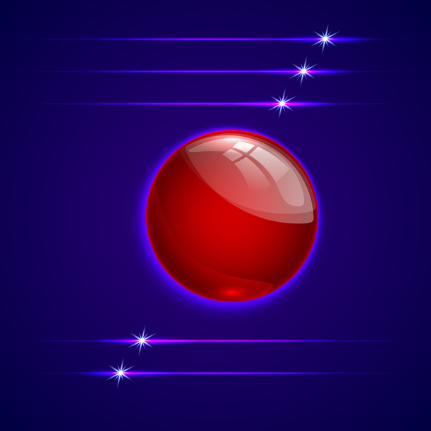 Vector abstract background with glass round sphere button - Vettoriali, immagini