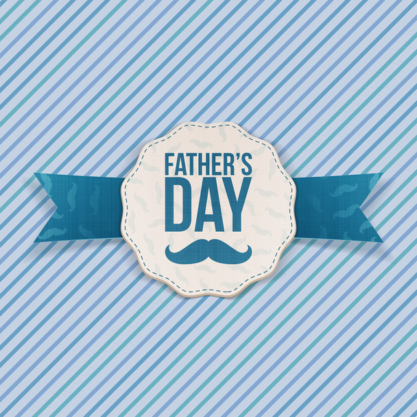 Fathers Day paper Emblem with Ribbon and Text - Wektor, obraz