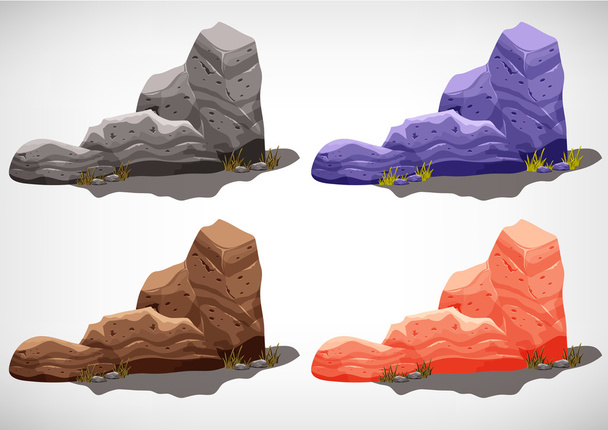Set di pietre colorate cartone animato
 - Vettoriali, immagini