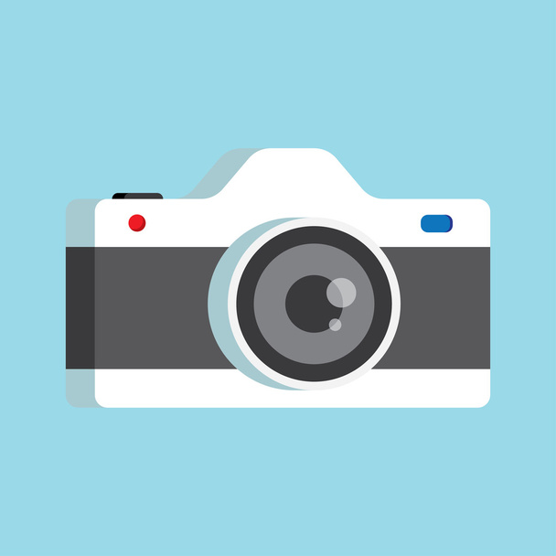 photo camera with lens - Vector, Imagen