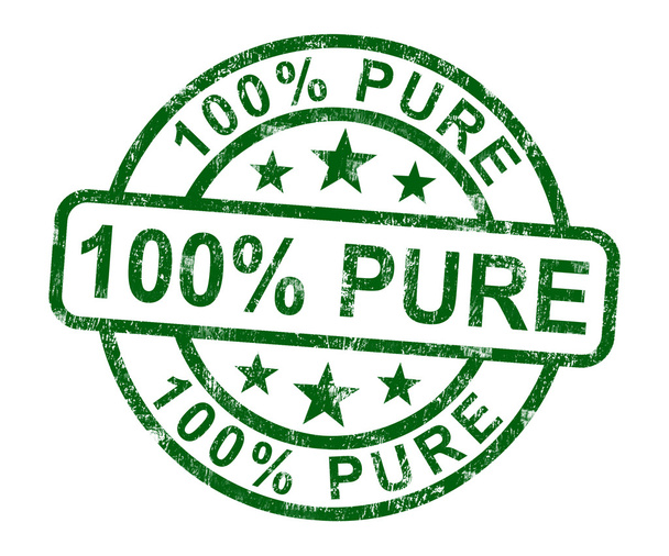 Hundred Percent Pure Stamp Shows Natural Genuine Product - Photo, Image