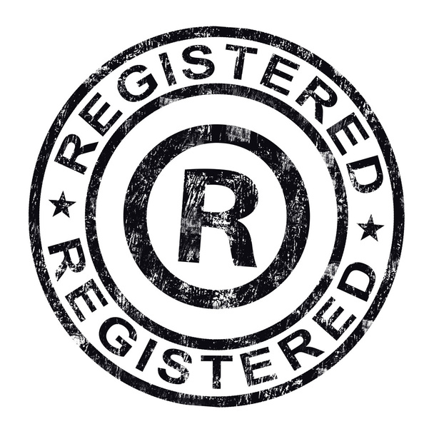 Зареєстрований штамп показує авторські права або торговельні марки
 - Фото, зображення