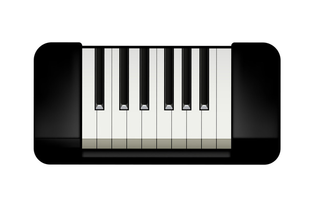 small piano on white - Vektor, obrázek