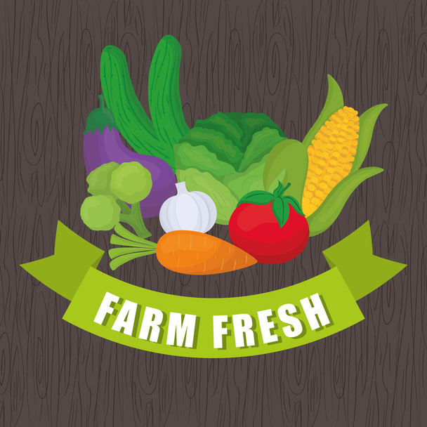 Çiftlik taze tasarım. Organik gıda simgesi. Renkli resimde, vektör - Vektör, Görsel