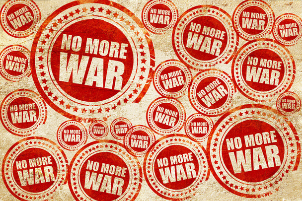 kein Krieg mehr, roter Stempel auf Grunge-Papier - Foto, Bild
