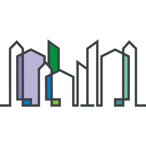 иконка здания архитектурного проекта логотипа
 - Вектор,изображение
