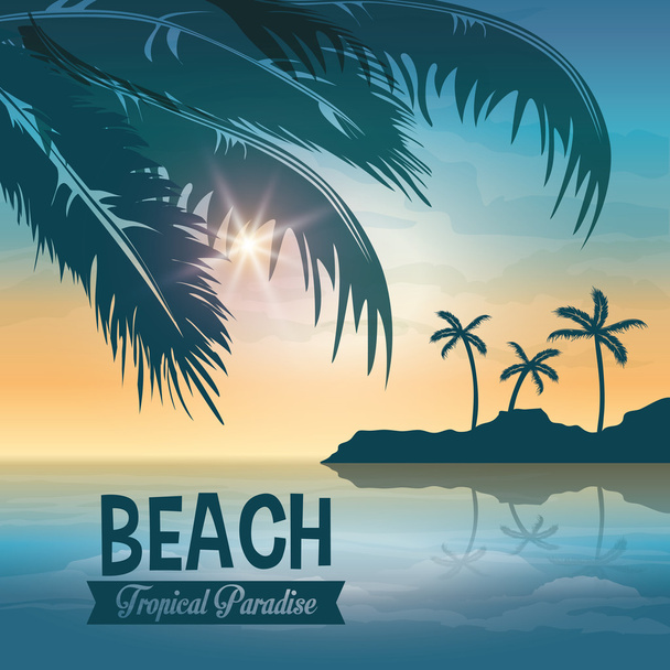Beach konstrukce. Letní ikona. Barevné ilustrace, vektor - Vektor, obrázek