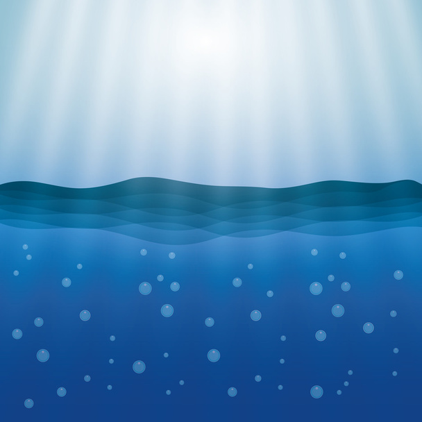 Meeresdesign. blauer Hintergrund. farbenfrohe Illustration, Vektor - Vektor, Bild