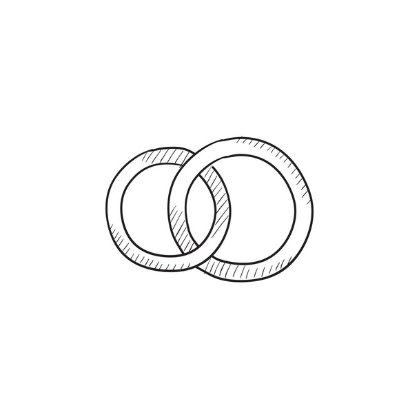 Wedding rings sketch icon. - Vector, Image