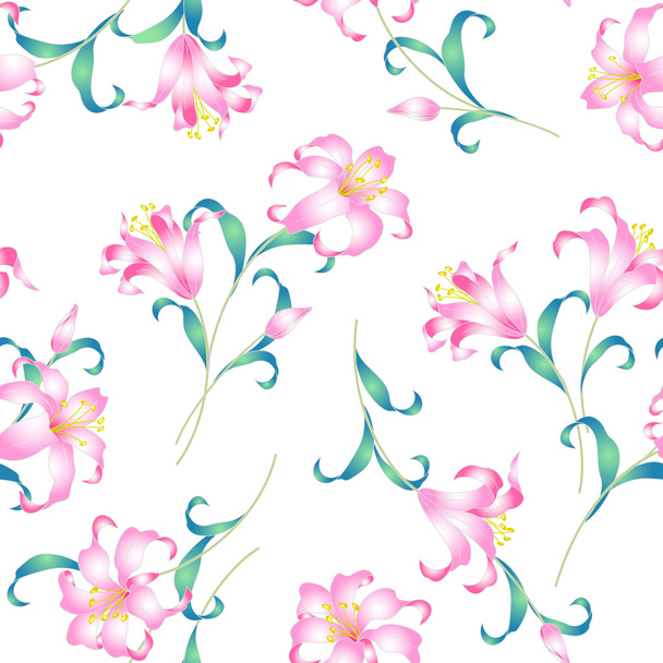 Japanese style lily pattern - Vector, afbeelding