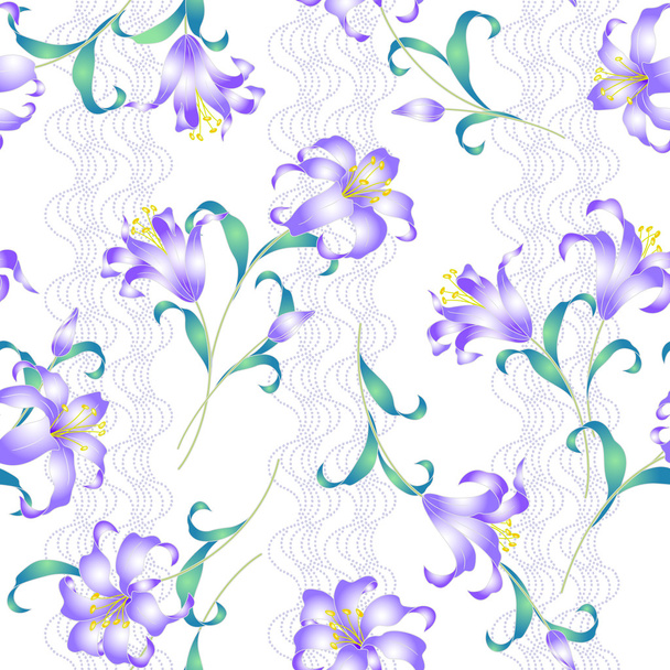 Japanese style lily pattern - Διάνυσμα, εικόνα