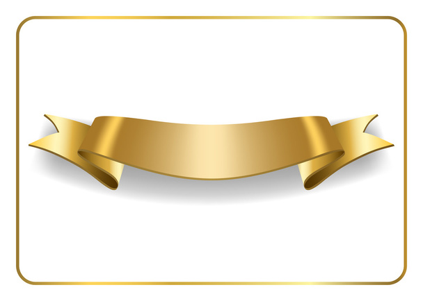 Gold satin ribbon on white 8 - Διάνυσμα, εικόνα