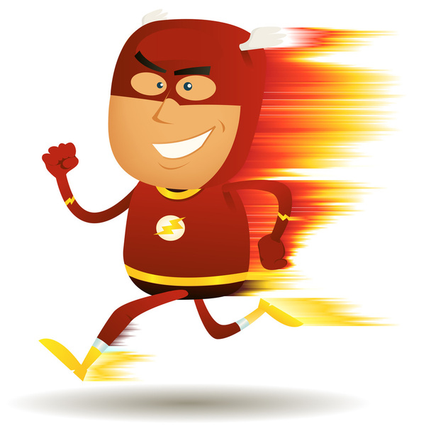 Comic Fast Running Superhero - Vector, Image