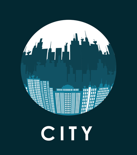 Diseño de ciudad. Icono del edificio. Ilustración colorida, vector
 - Vector, imagen