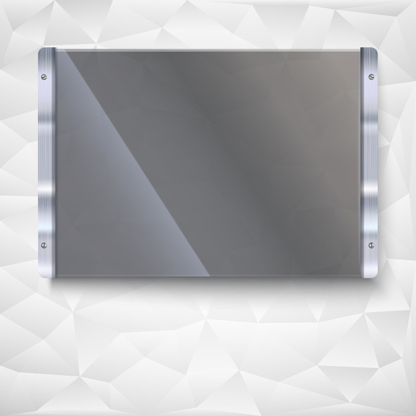 Glasplaat met metalen frame - Vector, afbeelding