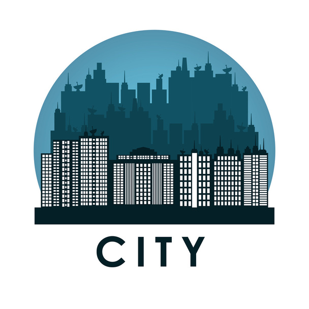 City design. Building icon. Colorful illustration , vector - Vector, Image