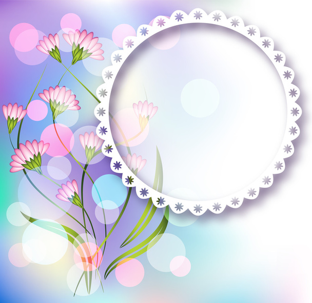 Photo frame and floral ornament - Vector, Image