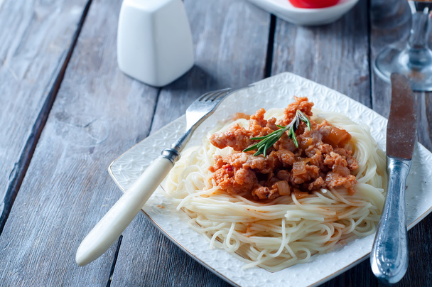 Смачна спагетті з беконом
 - Фото, зображення