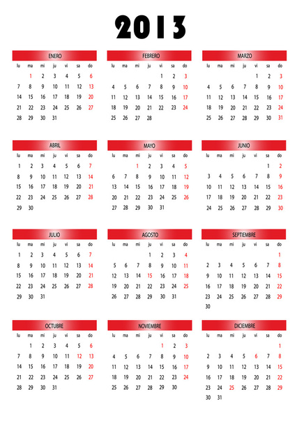 Kalendarz 2013 - Wektor, obraz