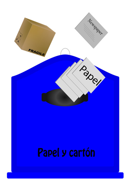 Бумага и картон для переработки контейнеров
 - Вектор,изображение