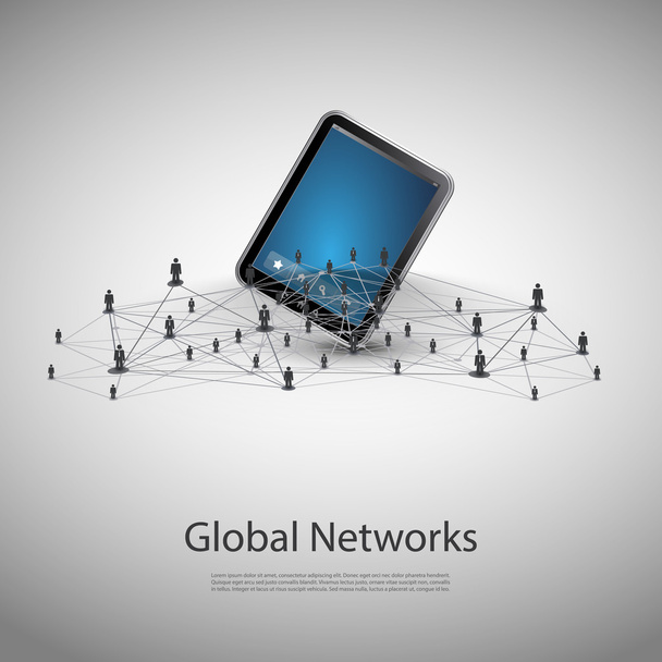 Sieci - Business Connections - Koncepcja mediów społecznościowych - Wektor, obraz