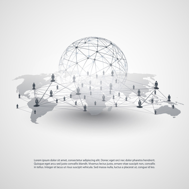 Sítě - Business Connections - Social Media Concept Design - Vektor, obrázek