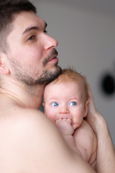 Newborn with his father - Photo, Image