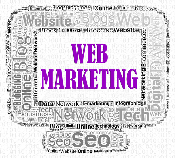 Webmarketing vertegenwoordigt zoekmachine en de reclame  - Foto, afbeelding