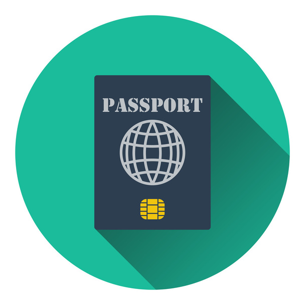 Passaporte com ícone de chip
 - Vetor, Imagem