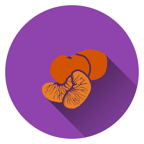 Mandarin icon. Flat design.  - Vector, Image