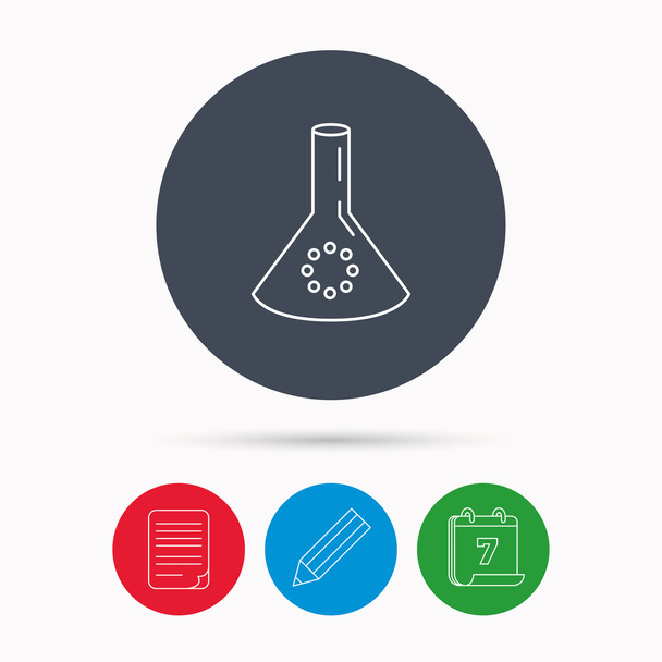 Laboratory bulb or beaker icon. Chemistry sign. - Vektor, kép