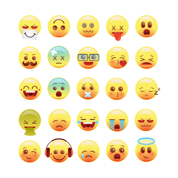Vector emotional face icons - Vettoriali, immagini