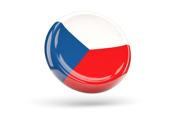 Flag of czech republic. Round icon - Foto, Imagem