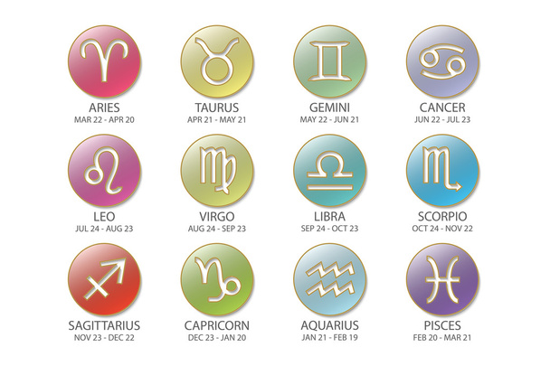 Horoscoop ondertekent datums - Vector, afbeelding