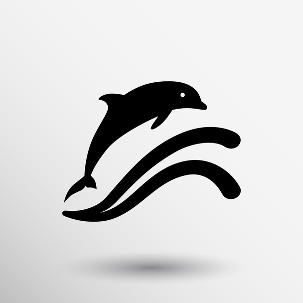 dolphin Icon  symbol sea waves relax travel - Vektör, Görsel