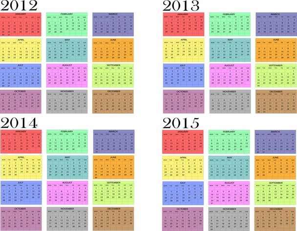 ημερολόγιο του 2012-2015 - Διάνυσμα, εικόνα
