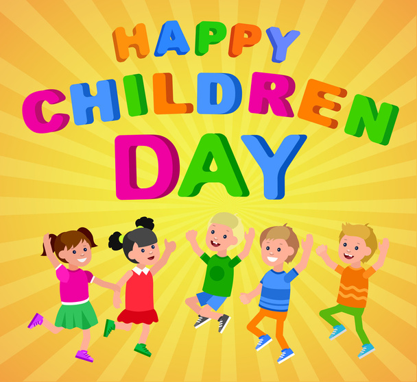 happy childrens day - Vector, imagen