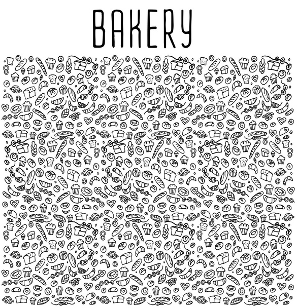 handgezeichnete Bäckerei nahtlose Logo Hintergrund. - Vektor, Bild