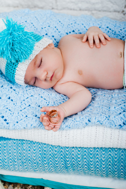  newborn baby boy sleeps - Φωτογραφία, εικόνα